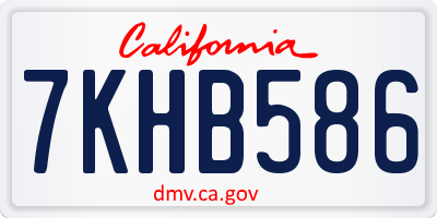 CA license plate 7KHB586