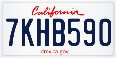 CA license plate 7KHB590