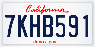 CA license plate 7KHB591