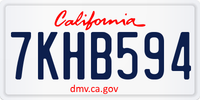 CA license plate 7KHB594
