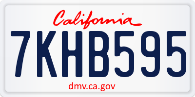 CA license plate 7KHB595
