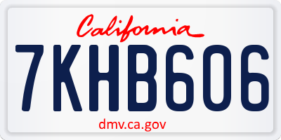 CA license plate 7KHB606