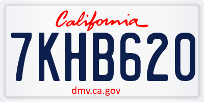 CA license plate 7KHB620
