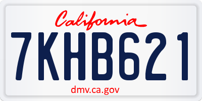 CA license plate 7KHB621