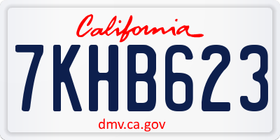CA license plate 7KHB623
