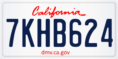 CA license plate 7KHB624