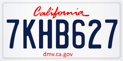 CA license plate 7KHB627