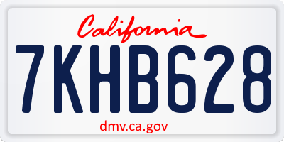 CA license plate 7KHB628