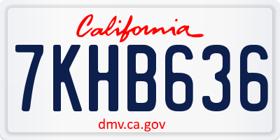 CA license plate 7KHB636