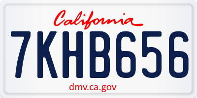 CA license plate 7KHB656