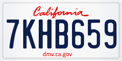 CA license plate 7KHB659