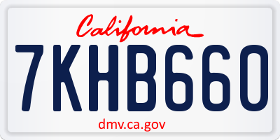 CA license plate 7KHB660