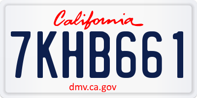 CA license plate 7KHB661