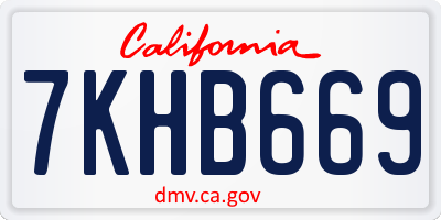 CA license plate 7KHB669