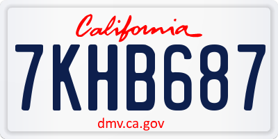 CA license plate 7KHB687
