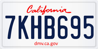CA license plate 7KHB695