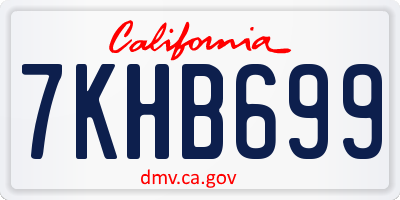 CA license plate 7KHB699