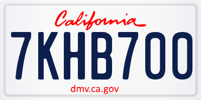 CA license plate 7KHB700