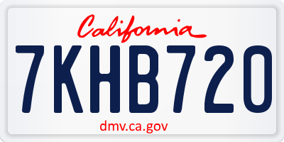 CA license plate 7KHB720
