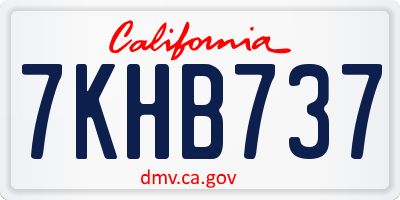CA license plate 7KHB737
