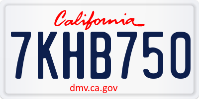 CA license plate 7KHB750