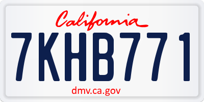 CA license plate 7KHB771