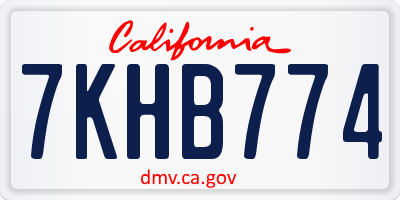 CA license plate 7KHB774