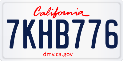 CA license plate 7KHB776