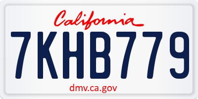 CA license plate 7KHB779