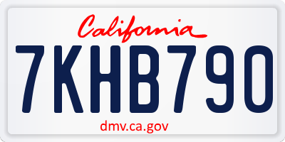 CA license plate 7KHB790