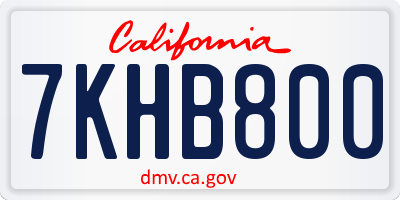 CA license plate 7KHB800