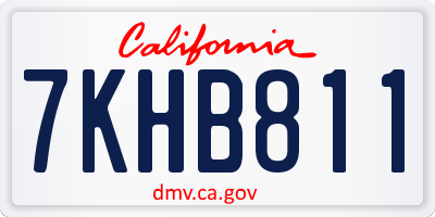 CA license plate 7KHB811