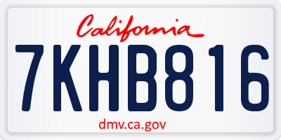 CA license plate 7KHB816