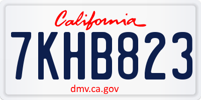CA license plate 7KHB823