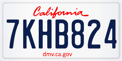 CA license plate 7KHB824