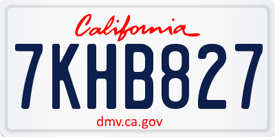 CA license plate 7KHB827
