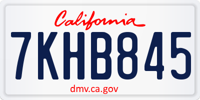 CA license plate 7KHB845