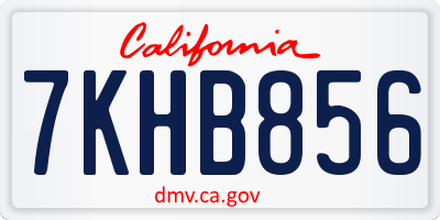 CA license plate 7KHB856