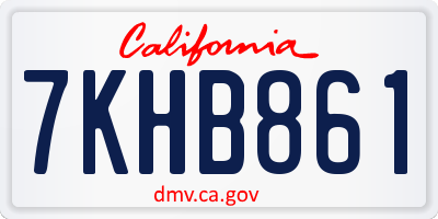 CA license plate 7KHB861