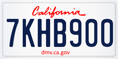 CA license plate 7KHB900