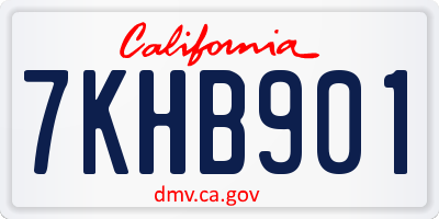 CA license plate 7KHB901