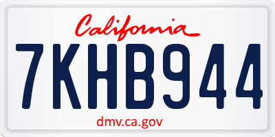 CA license plate 7KHB944