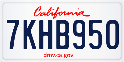 CA license plate 7KHB950