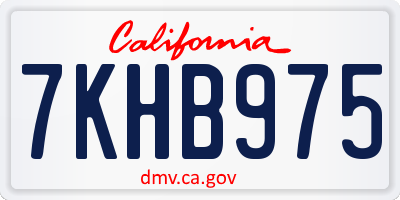 CA license plate 7KHB975