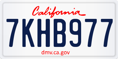 CA license plate 7KHB977