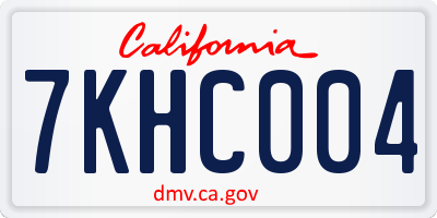 CA license plate 7KHC004