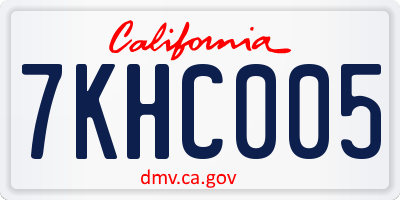 CA license plate 7KHC005