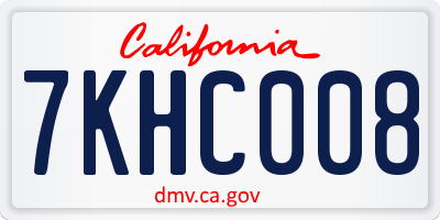 CA license plate 7KHC008