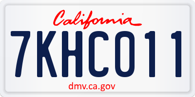 CA license plate 7KHC011