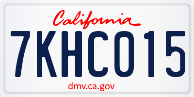 CA license plate 7KHC015